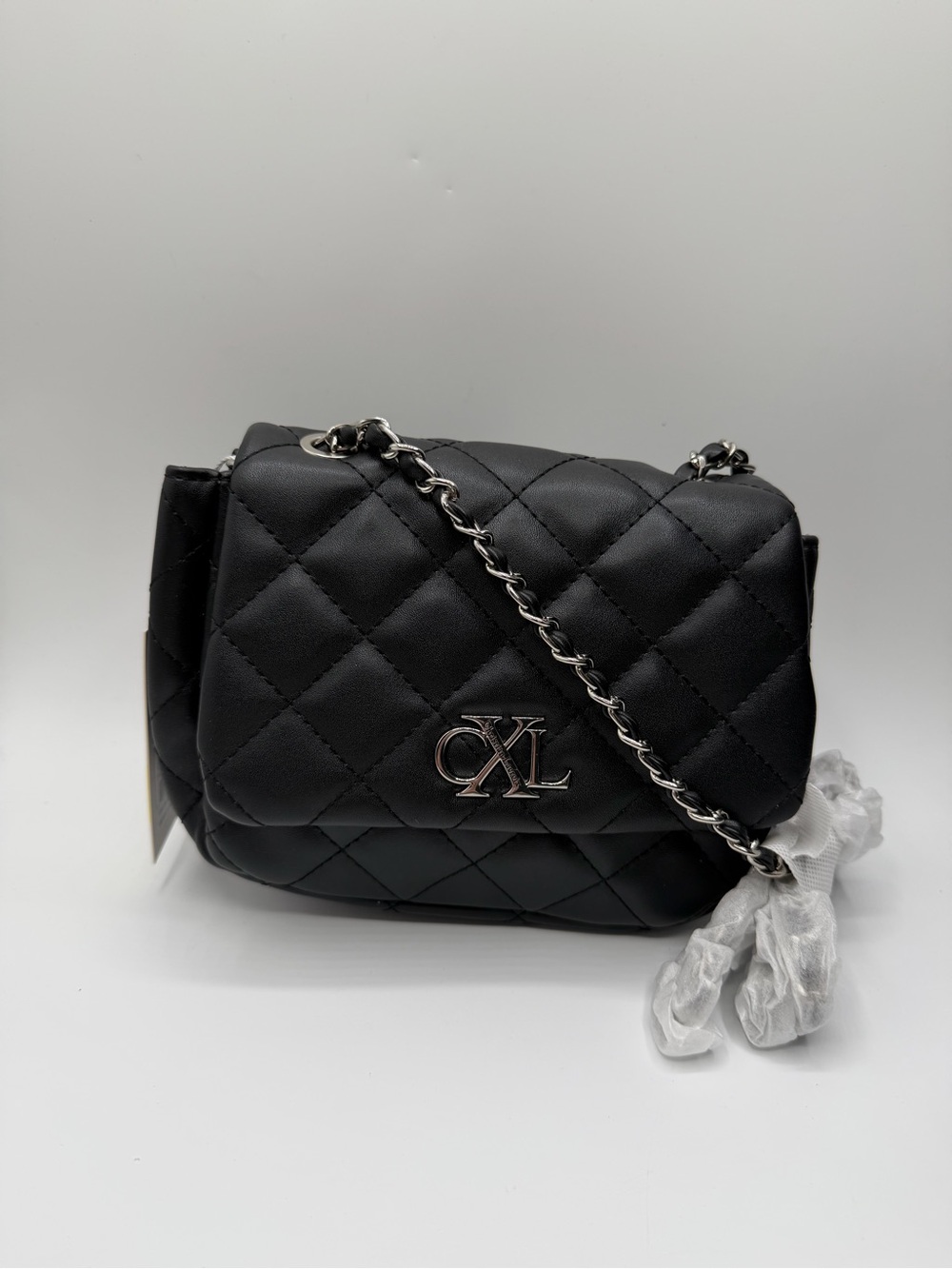 Christian Lacroix Black Quilted Mini Shoulder Bag with Chain -NWT